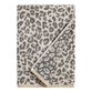 Gray and Ivory Leopard Print Bath Towel