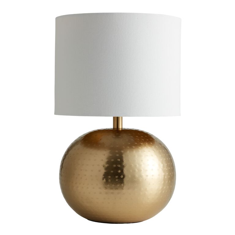 Mavis Hammered Gold Metal Sphere Table Lamp Base image number 6