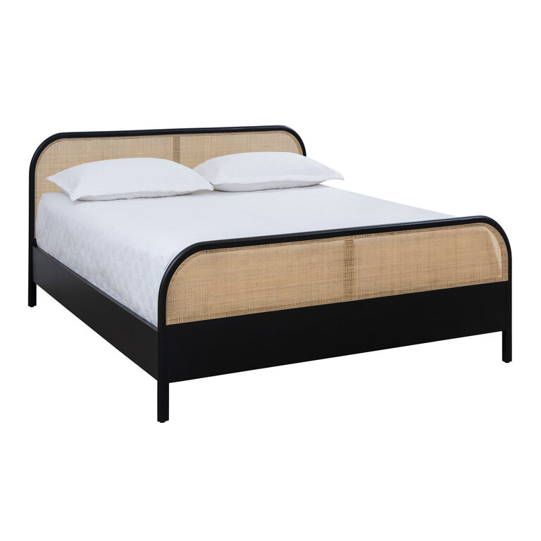 Leith Wood and Rattan Cane Platform Bed image number 1