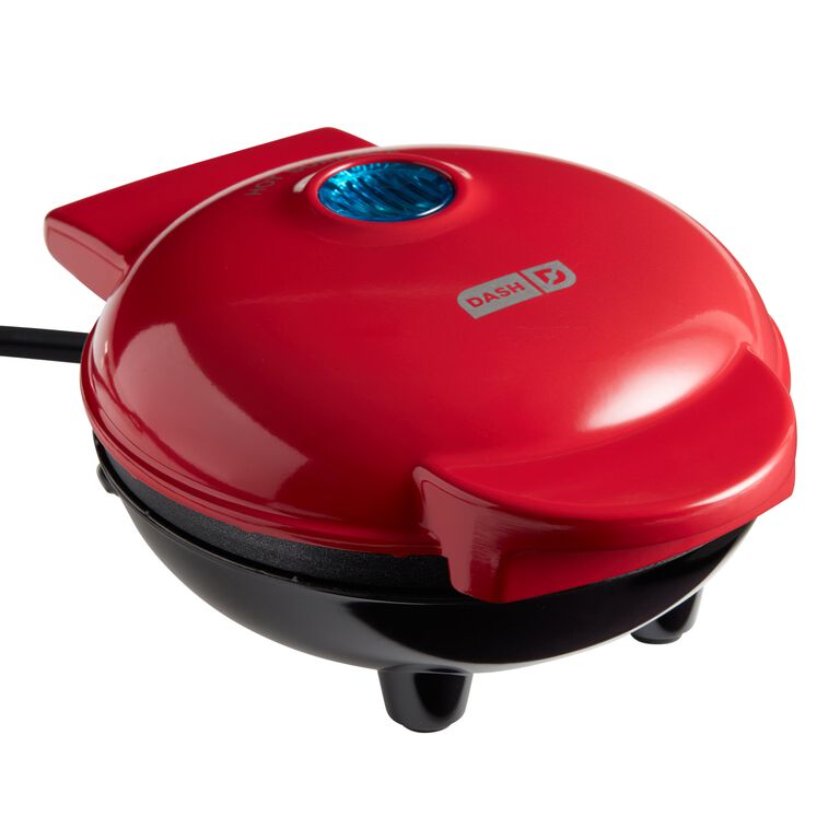 Dash Red Mini Nonstick Waffle Maker image number 1