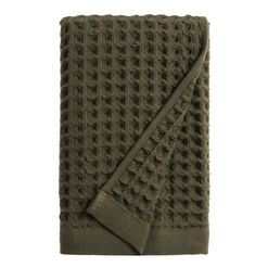 Olive Waffle Weave Cotton Towel Collection