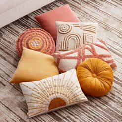Tufted Embellished Sunrise Lumbar Pillow