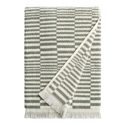 Mindee Laurel Green and Ivory Check Towel Collection