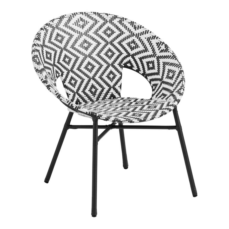 Camden Round Patterned All Weather Wicker Outdoor Chair image number 1