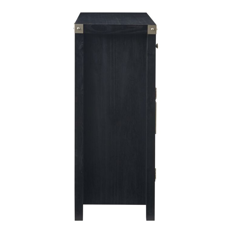 Lizzy Black Wood and Brushed Steel Storage Cabinet image number 6