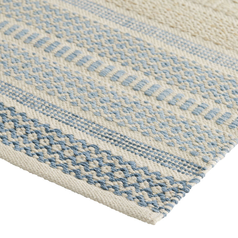 Geo Stripe Woven Cotton Area Rug image number 3