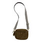 Olive Green Suede Crossbody Bag With Interchangeable Strap image number 0