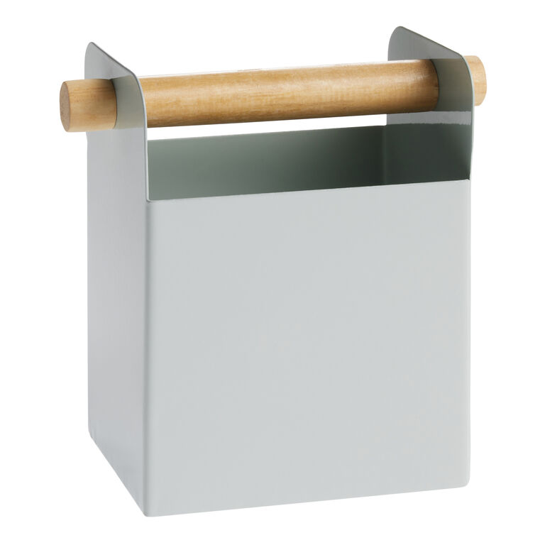 Clyde Pastel Metal and Wood Pencil Holder image number 1