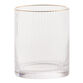 Gold Rim Ribbed Double Old Fashioned Glass image number 0