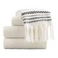 Zohra Ivory And Black Geo Stripe Bath Towel image number 3