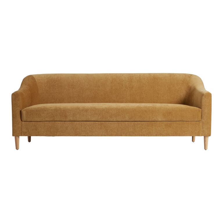 Sacha Golden Yellow Chenille Slope Arm Sofa image number 3