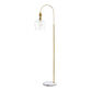 Meg Gold Metal And White Marble Arched Floor Lamp image number 0