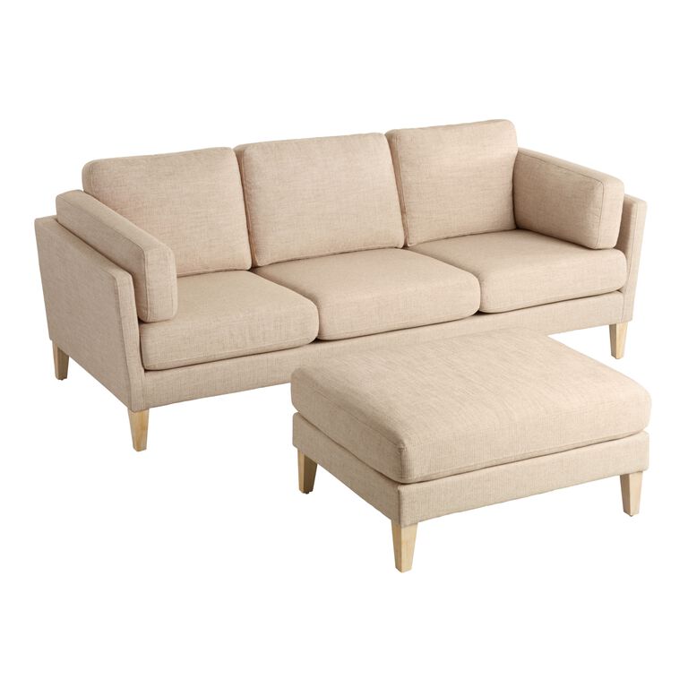 Noelle Oatmeal Woven Sofa and Ottoman image number 5
