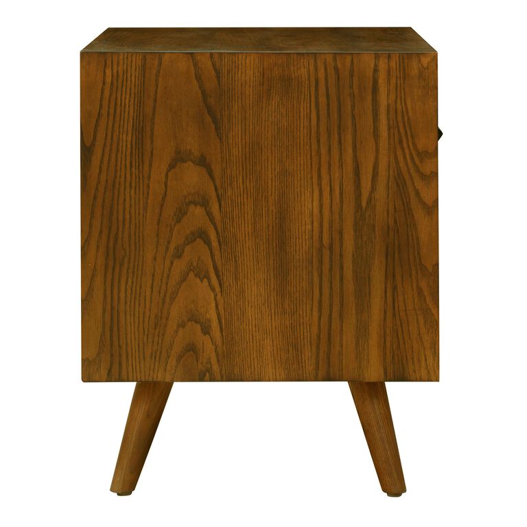 Fairbanks Pecan Brown Ash Wood Nightstand with Drawer image number 6