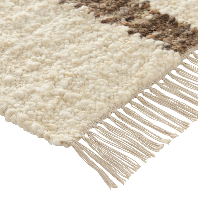 Nova Cream and Brown Geo Woven Wool Blend Area Rug image number 3