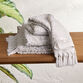 Lacey Ivory And Gray Sculpted Lattice Hand Towel image number 1