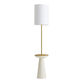 Egret Off White and Brass Metal Floor Lamp with Table image number 0