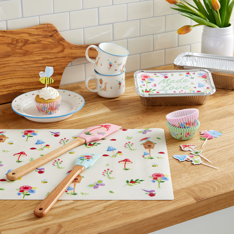 Spring Floral Silicone Baking Mat and Spatulas 3 Piece Set image number 2
