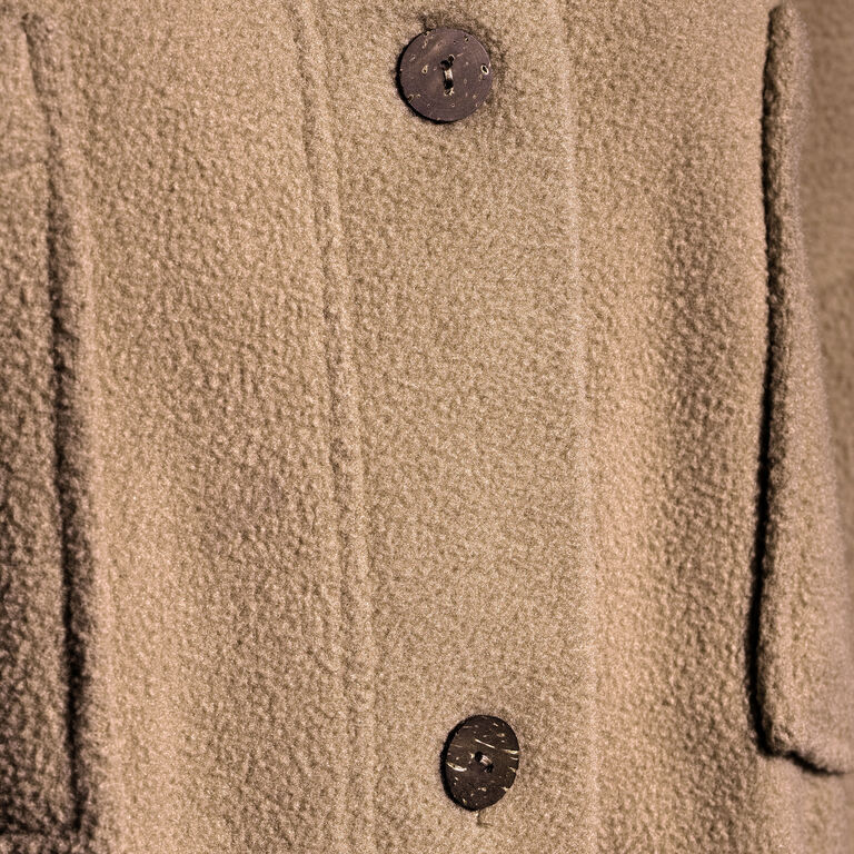 Taupe Fleece Shacket With Pockets image number 2