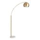 Hayden Brass And White Marble Arc Floor Lamp image number 0