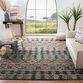 Harper Gray and Navy Geometric Tufted Wool Area Rug image number 4