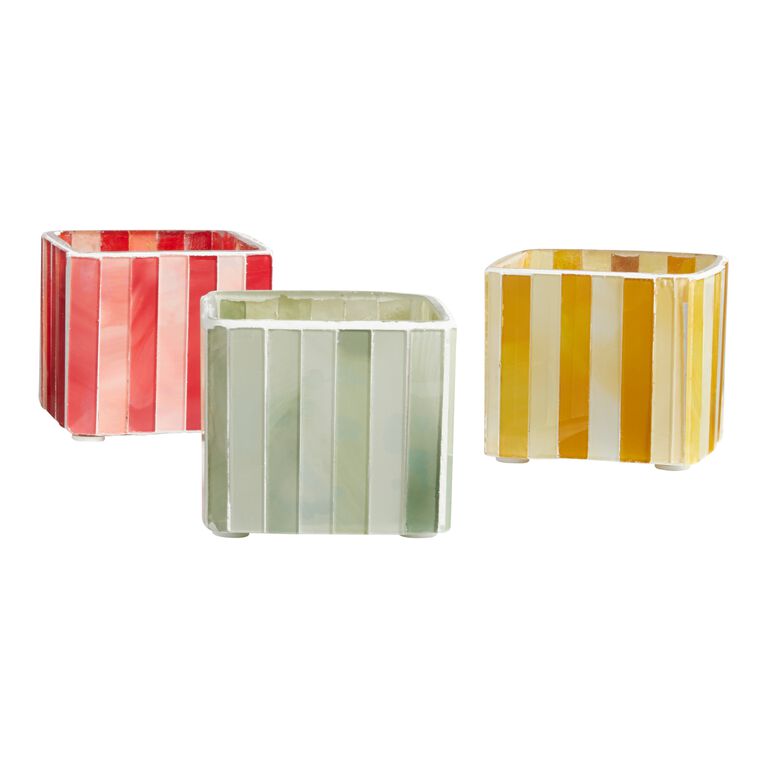 Oaxaca Glass Mosaic Tealight Candle Holders Set of 3 image number 1