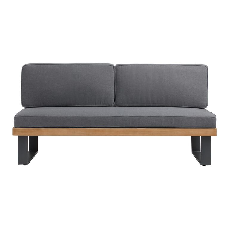 Alicante II Gray Metal And Wood Outdoor Loveseat image number 3