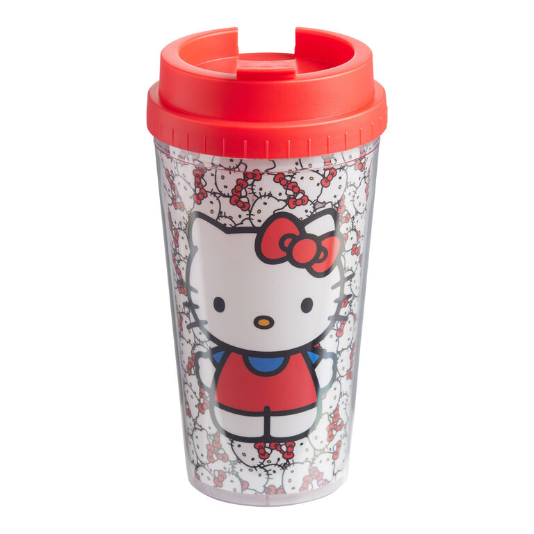 Hello Kitty Red And White Double Wall Travel Mug image number 1