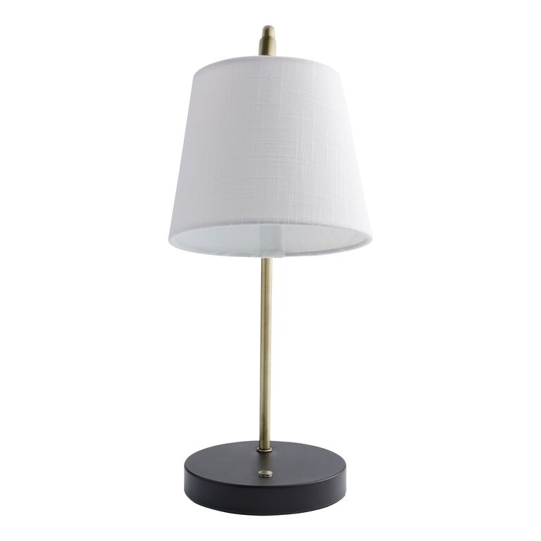 Aida White Linen and Metal Adjustable Task Lamp with USB image number 3