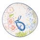 Multicolor Floral Bunny Hand Painted Salad Plate image number 0