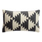Black And Ivory Geometric Indoor Outdoor Lumbar Pillow image number 0