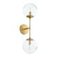 Olivia Brass And Clear Glass Globe 2 Light Wall Sconce image number 0