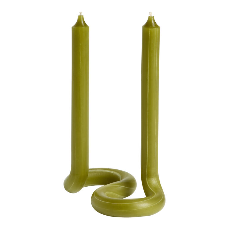 Ribbon Self Standing Double Taper Candle image number 1