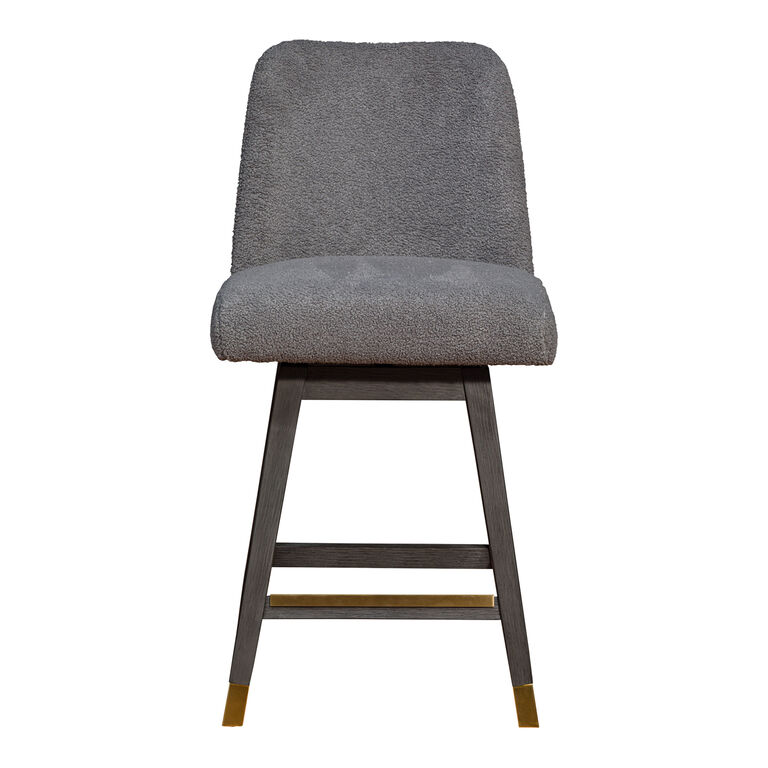 Worgan Boucle Upholstered Swivel Counter Stool image number 3