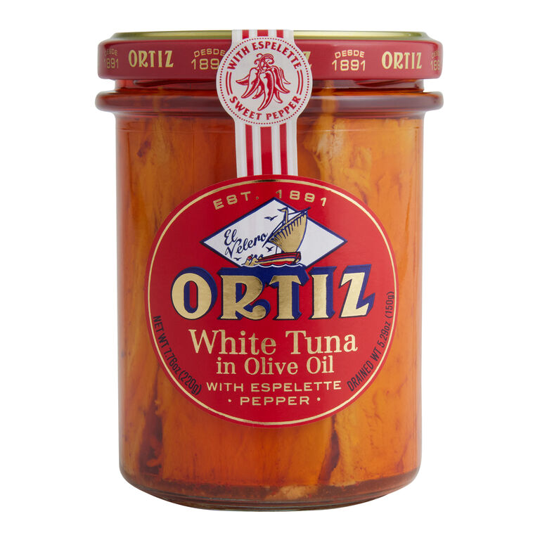 Ortiz White Tuna and Espelette Peppers in Olive Oil Jar image number 1