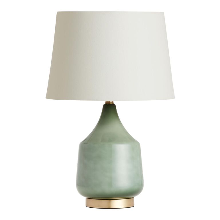 Jade Green Ombre Glass Table Lamp Base image number 3