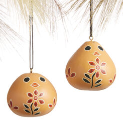 Hand Painted Gourd Chicken Ornament