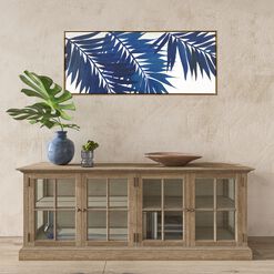 Blue Palms Framed Canvas Wall Art