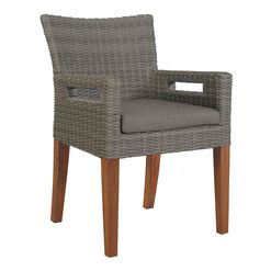 Kimo Gray All Weather Wicker Outdoor Chair Set of 2