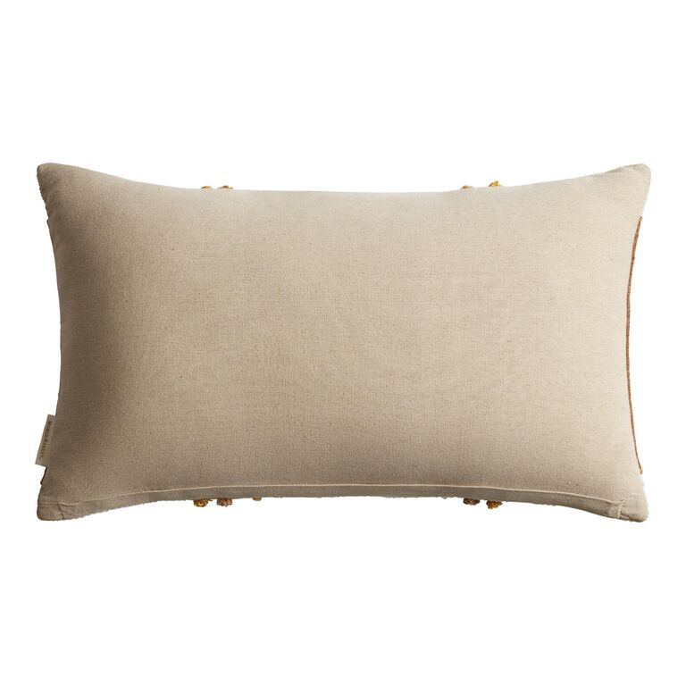 Ivory and Gold Tufted Celestial Lumbar Pillow image number 3