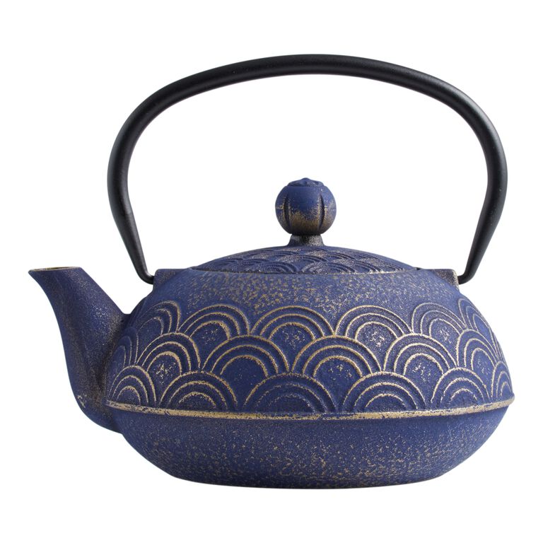 Cast Iron Embossed Geo Infuser Teapot image number 2