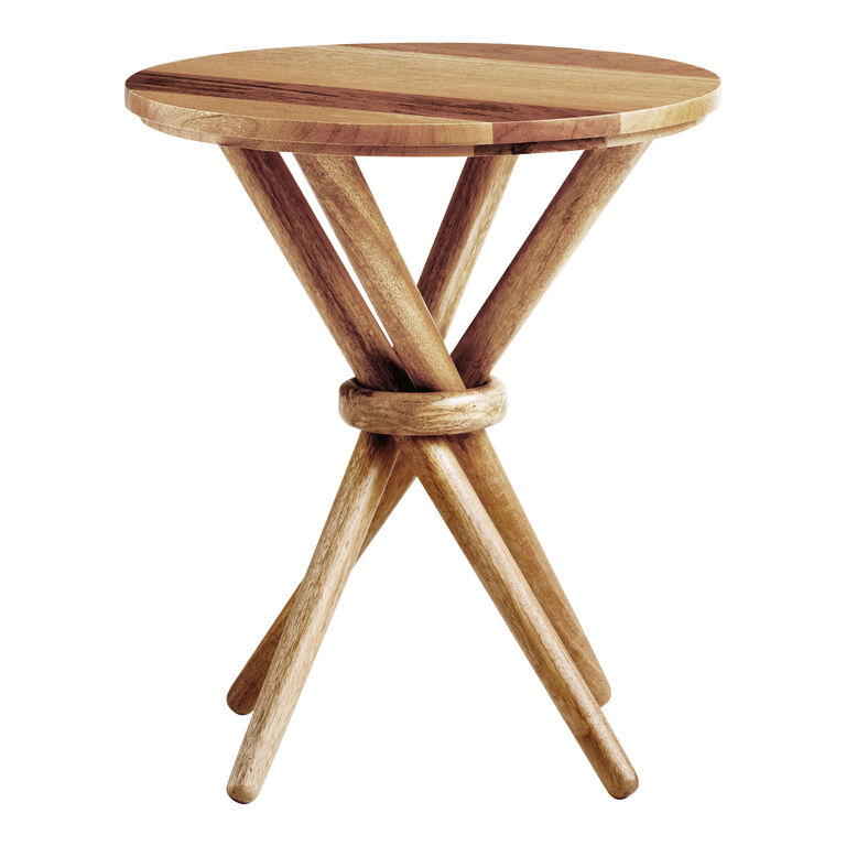 Milo Round Wood Twisted Leg Side Table image number 1