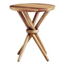 Milo Round Wood Twisted Leg Side Table