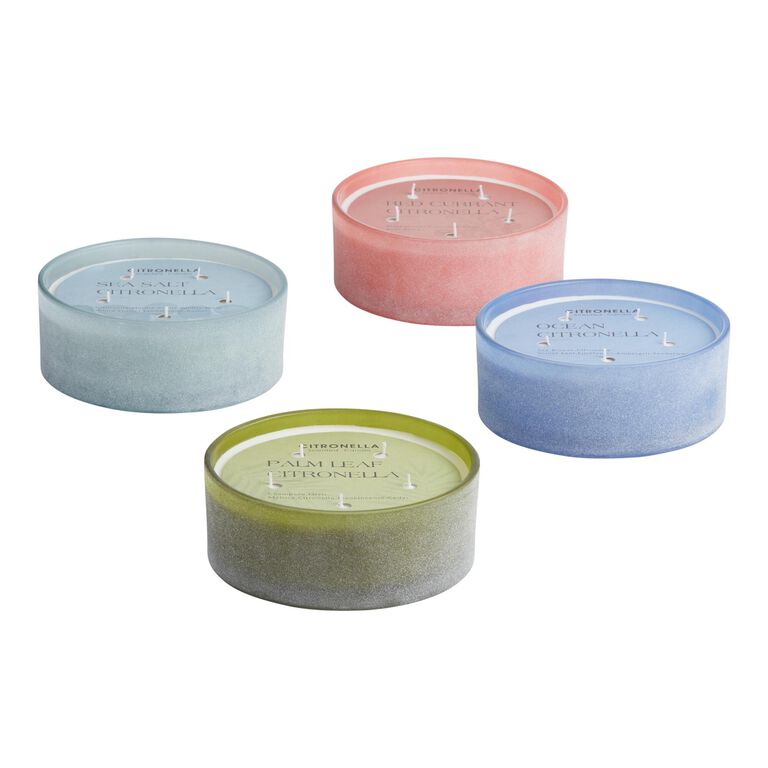 Wide Glass 5 Wick Scented Citronella Candle Collection image number 1
