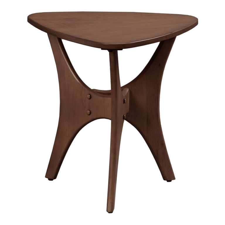 Don Triangular Wood End Table image number 1