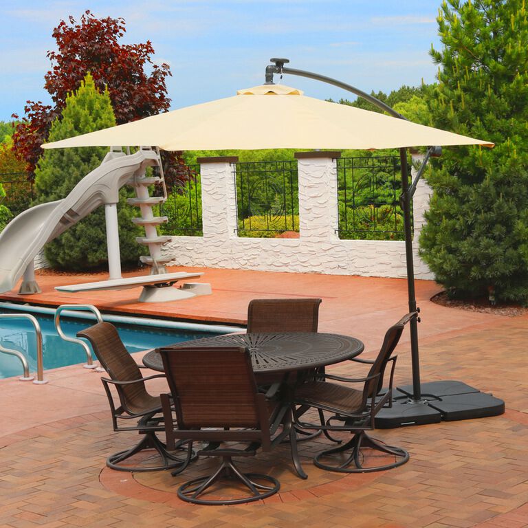 Cantilever Patio Umbrella with Solar LED Lights image number 2