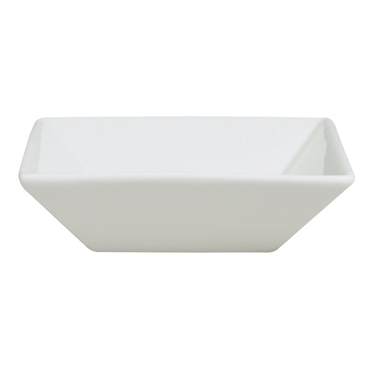 Mini Square White Porcelain Tasting Plate Set Of 4 image number 2