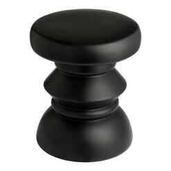 Petra Black Concrete Pedestal Side Table