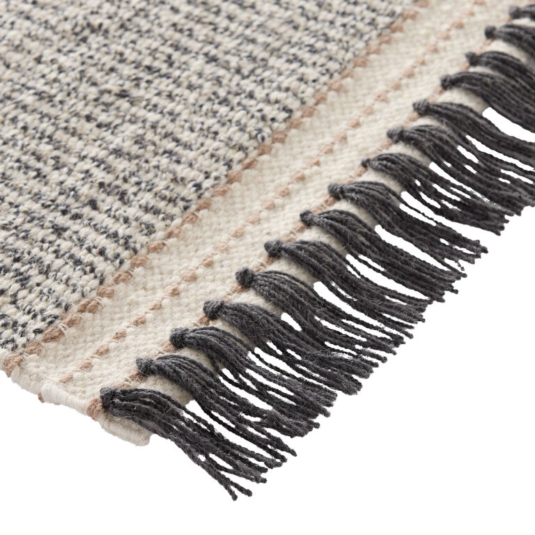 Brooklyn Two Tone Stripe Woven Wool and Cotton Area Rug image number 2