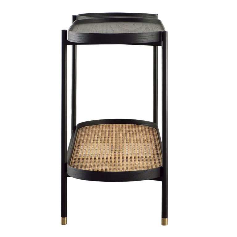 Bulmer Black Wood And Rattan Multi Surface Console Table image number 3